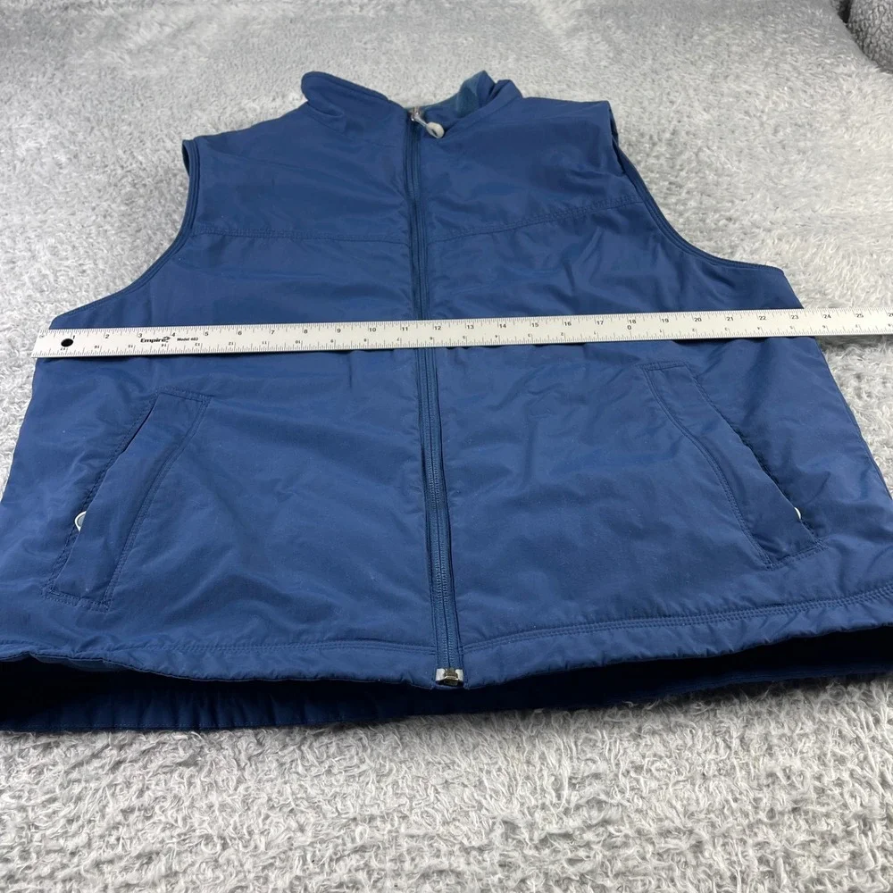 LL Bean Mens L REG Blue Nylon Polyester Insulated Vest Lightweight Full Zip